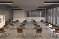 Столы для учебного центра (25 мм) Mobi Графит/Белый металл