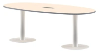 Конференц стол ПРГ-3 клен мультиплекс/Белый 2200х1100