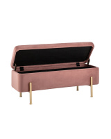Банкетка Болейн с ящиком велюр розовый
