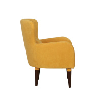 Кресло мягкое Оливер, желтый/орех