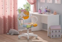 Детское компьютерное кресло CHAIRJET KIDS 102 с подлокотниками, велюр, котики