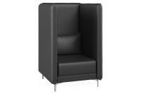 Мягкое кресло высокое Графит Экокожа Euroline 9100 (черная)