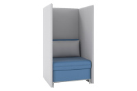 Мягкое кресло M24-1SA Экокожа сиденье Oregon 03 (синяя)/спинка Euroline 921 (белая)
