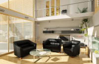 Коллекция мягкой мебели Райт Вуд Экокожа Euroline 9100 (черная)