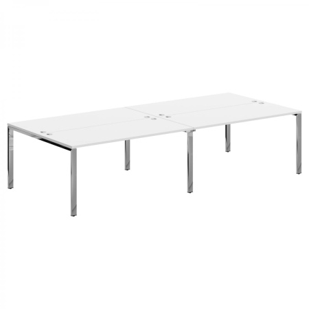 Стол 4-х местный XGWST 3214.1 Белый/Нержавеющая сталь 3200х1406х750 XTEN GLOSS