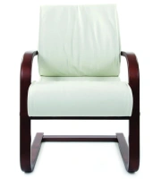 Офисное кресло CHAIRMAN 445WD, натуральная кожа, белый