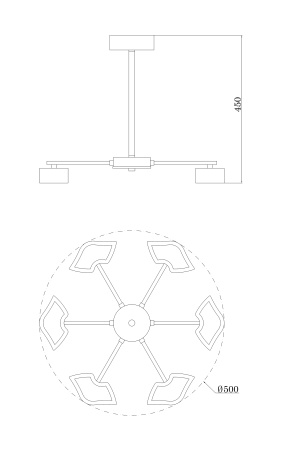 Люстра потолочная светодиодная Moderli V1140-6CL Hight LED*60W