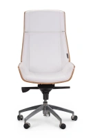 Офисное кресло ПАТИО, натуральная кожа, белый