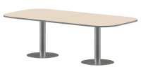 Конференц стол ПРГ-8 клен мультиплекс/Алюминий 2400х1200