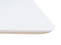 Стол обеденный раскладной LEWAY 120(160)х80, белоснежный/стекло белое сатин