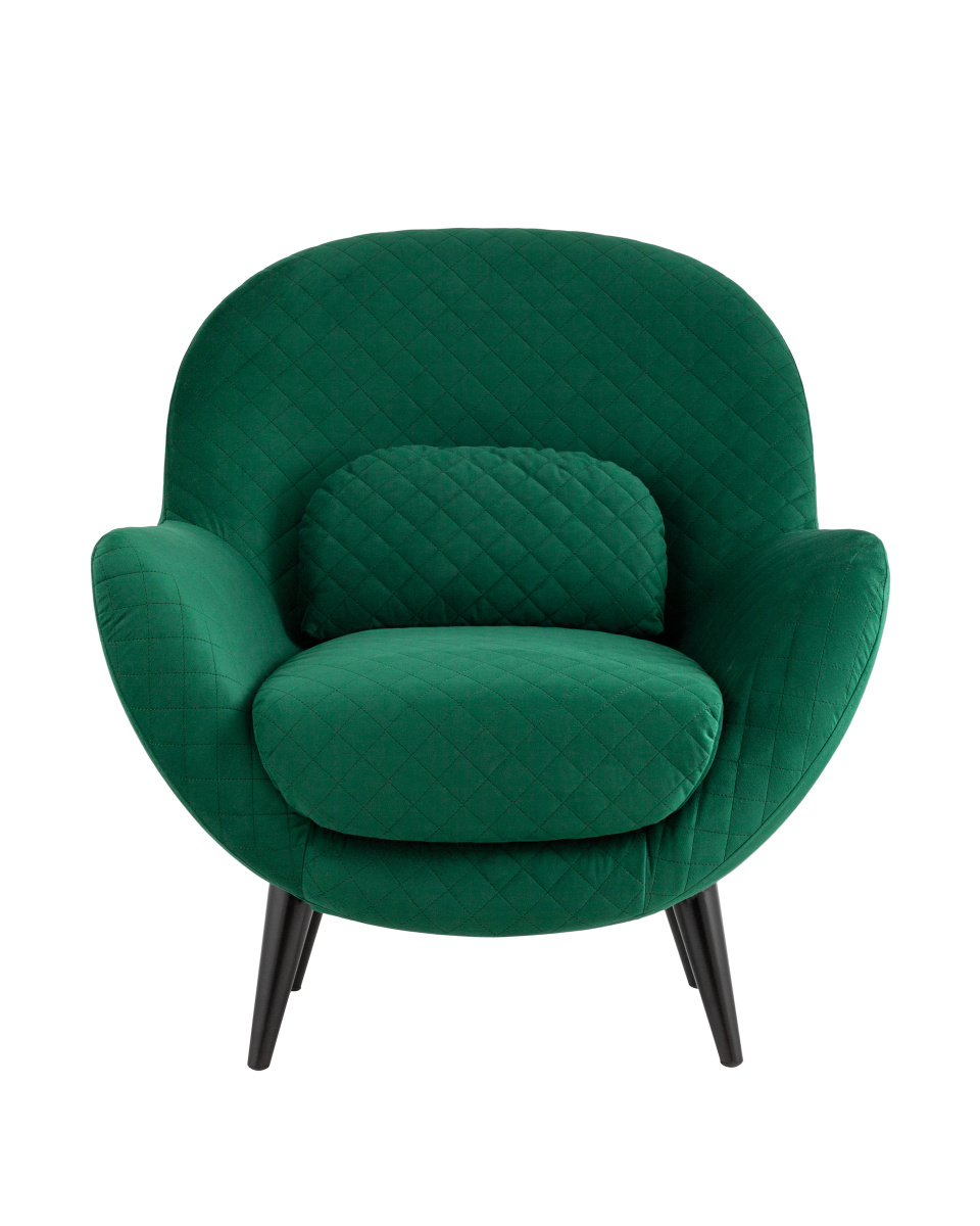 Кресло Карл велюр тёмно-зелёный