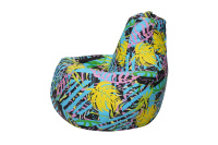 Бескаркасное кресло Мешок Груша L 5034111 Ткань жаккард Пальмы Бескаркасное кресло Мешок Груша L 5034111 Ткань жаккард Пальмы