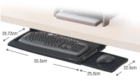 Полка выдвижная для клавиатуры и мыши FS-80312 с антибактериальным покрытием, пластик черный